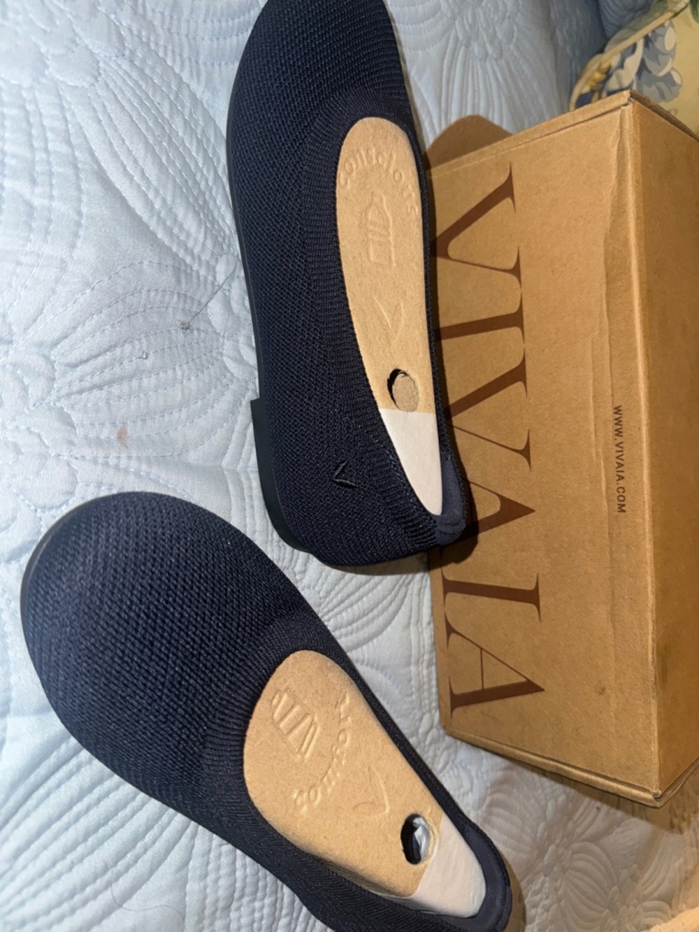 VIVA Black Knit Ballet Flats with Cushioned Insole